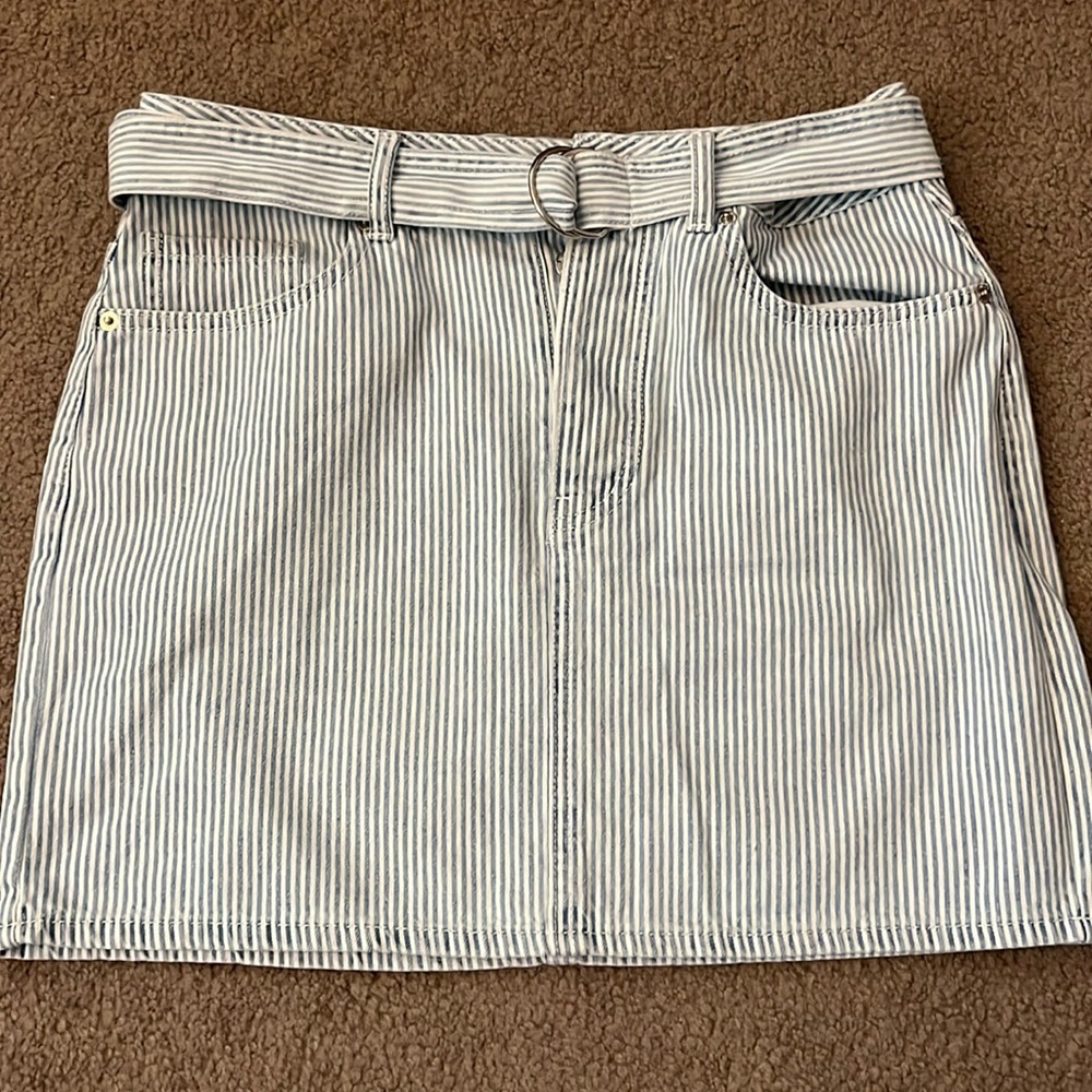 Forever 21 blue striped denim, mini skirt size medium